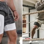 Pantalones cortos deportivos de doble capa Xiha para hombre baratos en AliExpress