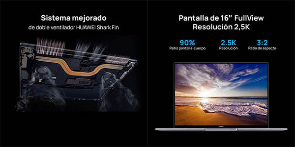 Portátil ultrabook Huawei Matebook 16 de 16" 2.5K