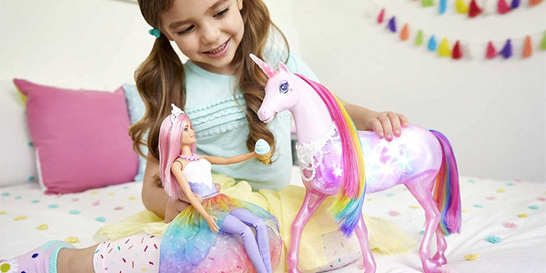 Muñeca Barbie Dreamtopia + unicornio con luces mágicas (Mattel GWM78) chollo en Amazon