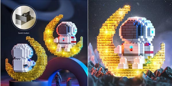 Set de construcción Astronauta Luna tipo LEGO barato en AliExpress