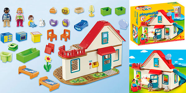 Set Casa de Playmobil 1.2.3 con 3 figuras barato