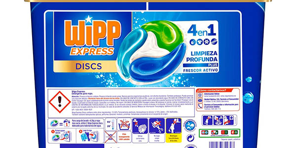 Pack Detergente en cápsulas 150 dosis Wipp Express Discs Limpieza Profunda