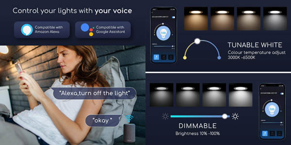 Downlight LED Aigostar 6W compatible con Alexa y Google Home barato