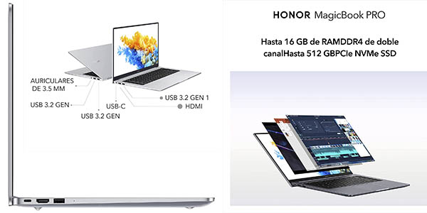 Honor MagicBook Pro 16 pulgadas barato