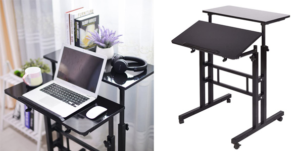SogesHome Mesa escritorio móvil plegable de altura regulable barata en Amazon