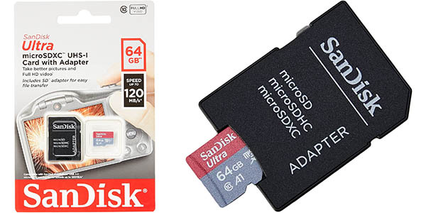 Tarjeta microSDXC SanDisk Ultra de 64 GB A1