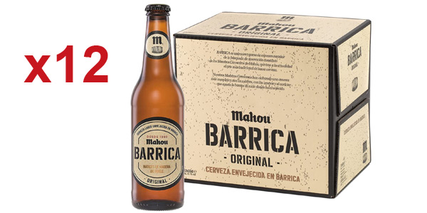 Pack x12 Botellas de Cervza Mahou Barrica original de 33 cl barato en Amazon