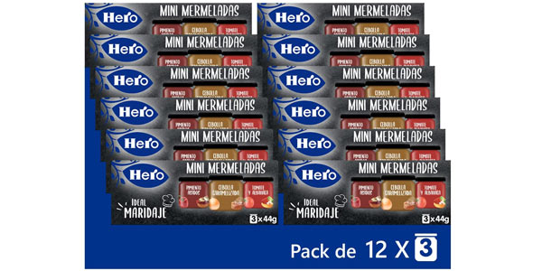 Pack x36 Mini Mermeladas Maridaje Hero sabores surtidos (1584 gr en total) barato en Amazon