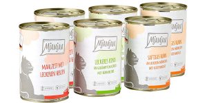 Pack x6 Latas de comida húmeda premium MjAMjAM para gatos barata en Amazon