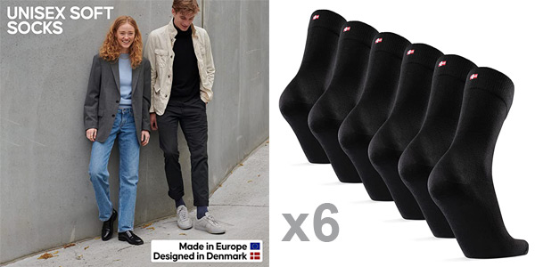 ▷ Pack x6 Pares de calcetines de bambú unisex Danish Endurance por sólo  20,20€ (-49%)