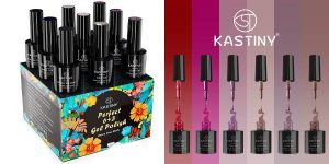 Pack 6x pintauñas semipermanente con base y top coat Kastiny para uñas de gel