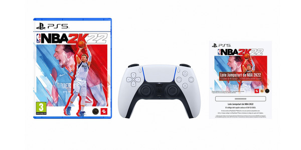 Pack Mando Inalámbrico DualSense + NBA 2K22 para PS5 + paquete arranque Jumpstart barato en Carrefour