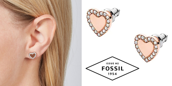 Pendientes Fossil Be Mine Rosé para mujer en Amazon