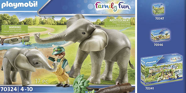 Playmobil Family Fun 70324 recinto exterior elefantes figuras chollo