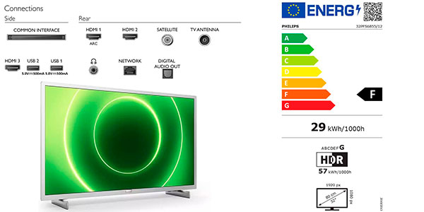 Smart TV Philips 32PFS6855 Full HD de 32" barata