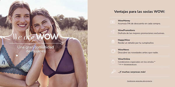 Women'Secret cupón descuento socias club now