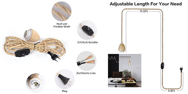 Arturesthome cable lámpara interruptor regulable oferta
