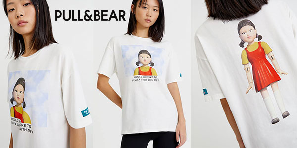 Chollazo Camiseta Pull and Bear El juego del calamar para mujer