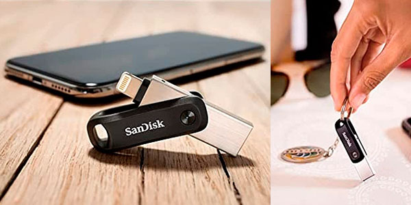 Chollo Memoria flash USB SanDisk iXpand Go de 128 GB para iPhone y iPad