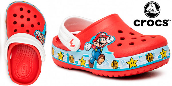Chollo Zueco infantil Crocs Super Mario Lights