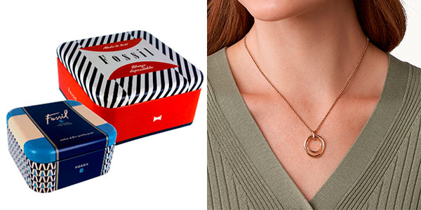 Collar con colgante Fossil Sutton Twist barato