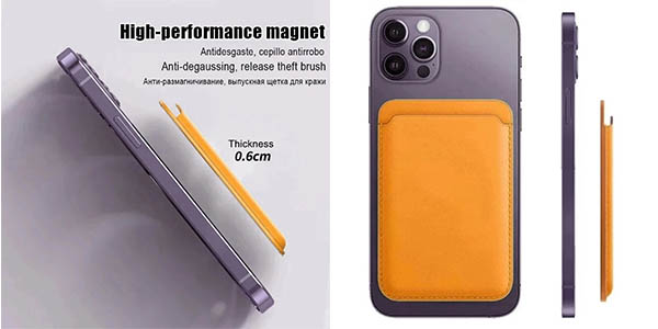 Funda de silicona con MagSafe para Apple iPhone + tarjetero magnético