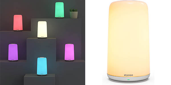 Lámpara de mesa LED NexiGo multicolor con control táctil