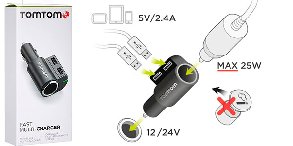 Multicargador de alta velocidad TomTom de 12 V barato