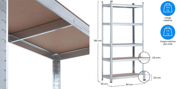 Pack 2 estanterías modulares metálicas