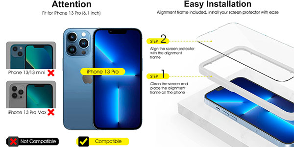 Pack x3 Protector de pantalla Sparin para iPhone 13 Pro barato