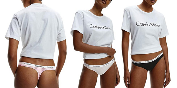 Pack x3 Calvin Klein Tanga para mujer en Amazon