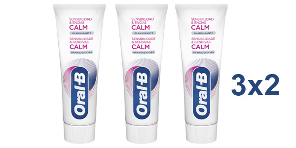 Pack x3 Pasta de dientes Oral-B Calm Blanqueante Sensibilidad & Encías de 75 ml barato en Amazon