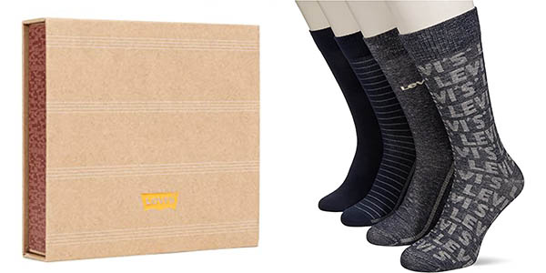 Pack x4 Pares de calcetines Levi's Classic Socks en caja de regalo
