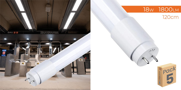 Pack 5x Tubo LED Atomant T8 de 120 cm baratos en Amazon