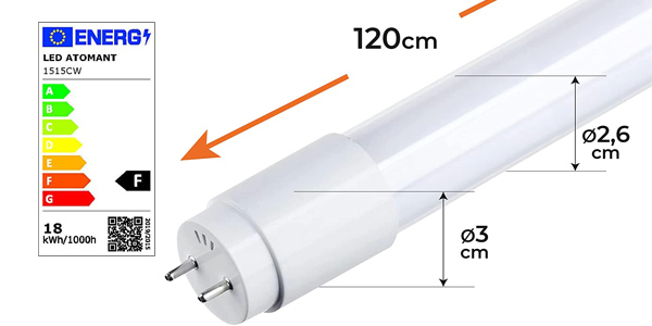 Pack 5x Tubo LED Atomant T8 de 120 cm en Amazon