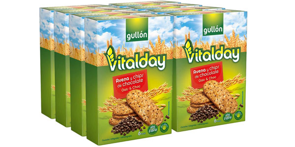 Pack x8 paquetes Gullón Galleta Avena Chocolate chips Vitalday barato en Amazon
