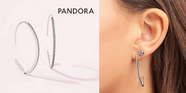 Pendientes de aro Brillo Ovalado de Pandora 297691CZ para mujer en Amazon