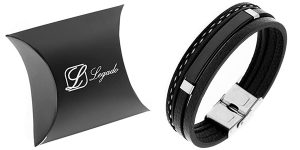 Pulsera triple de acero y cuero Legado para hombre barata en Amazon