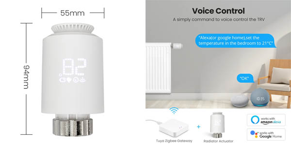 Termostato inteligente para radiador con Zigbee