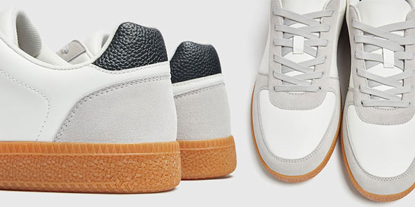 Zapatillas casuales Pull & Bear con detalle de piel para hombre baratas