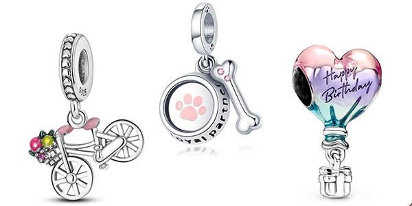 Abalorios Charm Qikaola en plata de ley 925 para pulseras