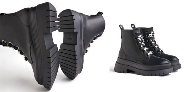 Chollazo Botines de plataforma Bershka con adornos metálicos para mujer por  sólo 9,99€ (80% de descuento)