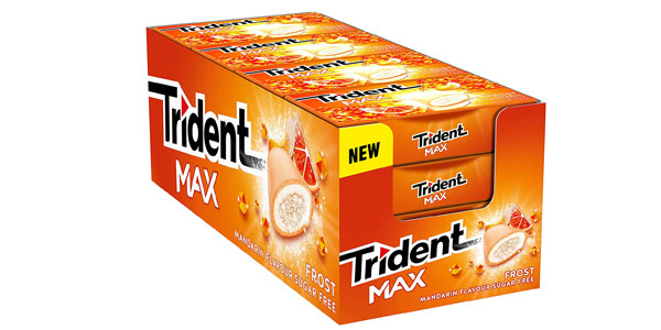 Pack x16 paquetes Trident Max Frost Mandarina en Amazon
