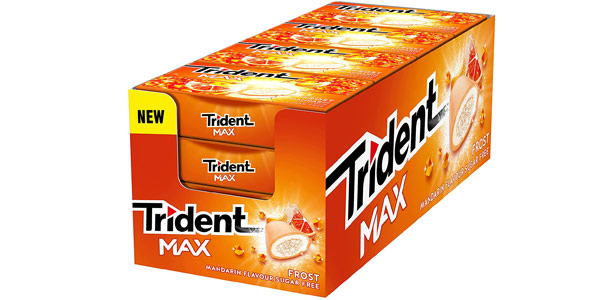 Pack x16 paquetes Trident Max Frost Mandarina baratos en Amazon