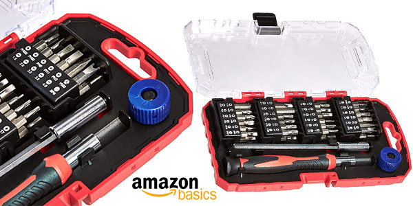 Chollo Juego AmazonBasics de destornillador y puntas de precisión de 51 piezas