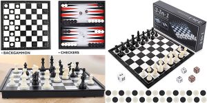 Chollo Juego magnético Peradix 3 en 1 con ajedrez, damas y backgammon