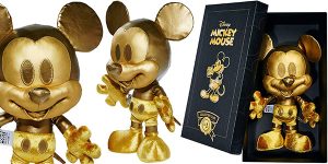 Chollo Peluche dorado de Mickey Mouse de 35 cm con caja de regalo