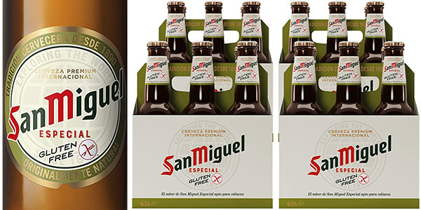 Chollo Pack de 24 botellines de cerveza San Miguel Especial Sin Gluten de 33 cl 
