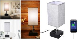 Lámpara de mesa Tomshoo barata en Amazon