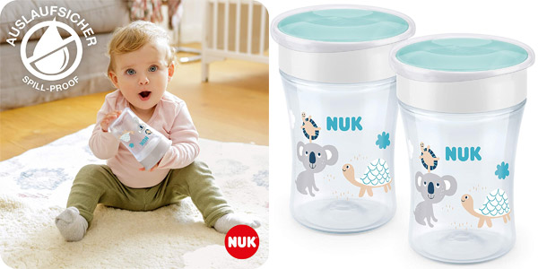 Pack x2 Vaso antiderrame NUK Magic Cup de 230 ml para bebé barato en Amazon